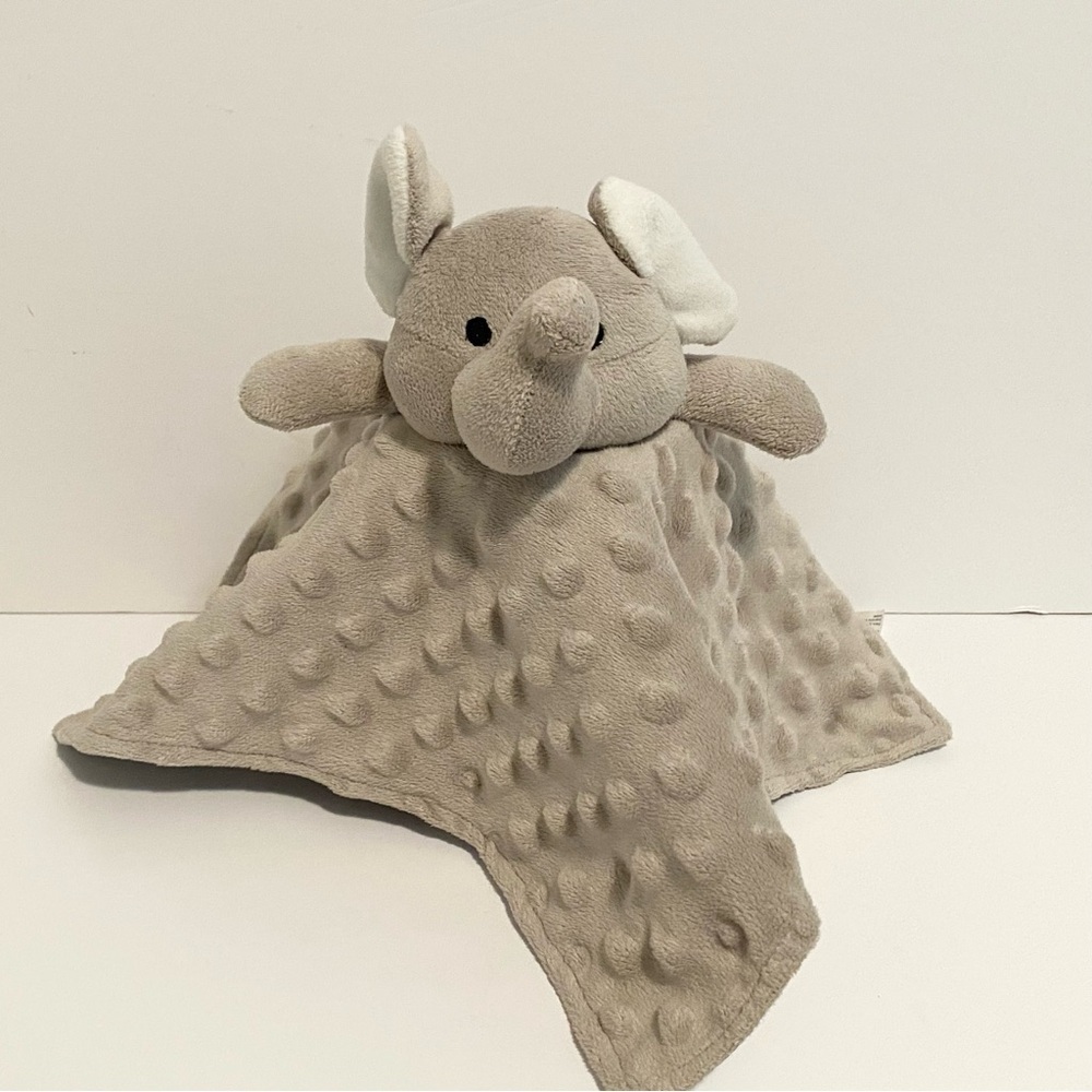 Elegant Baby Elephant Lovey Plush Sweater Stuffed Animal Gray Minky Toy